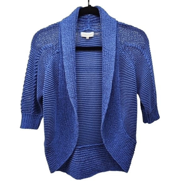 Calvin Klein Knit Cardigan Open Front Blue, Size Small - Picture 1 of 15